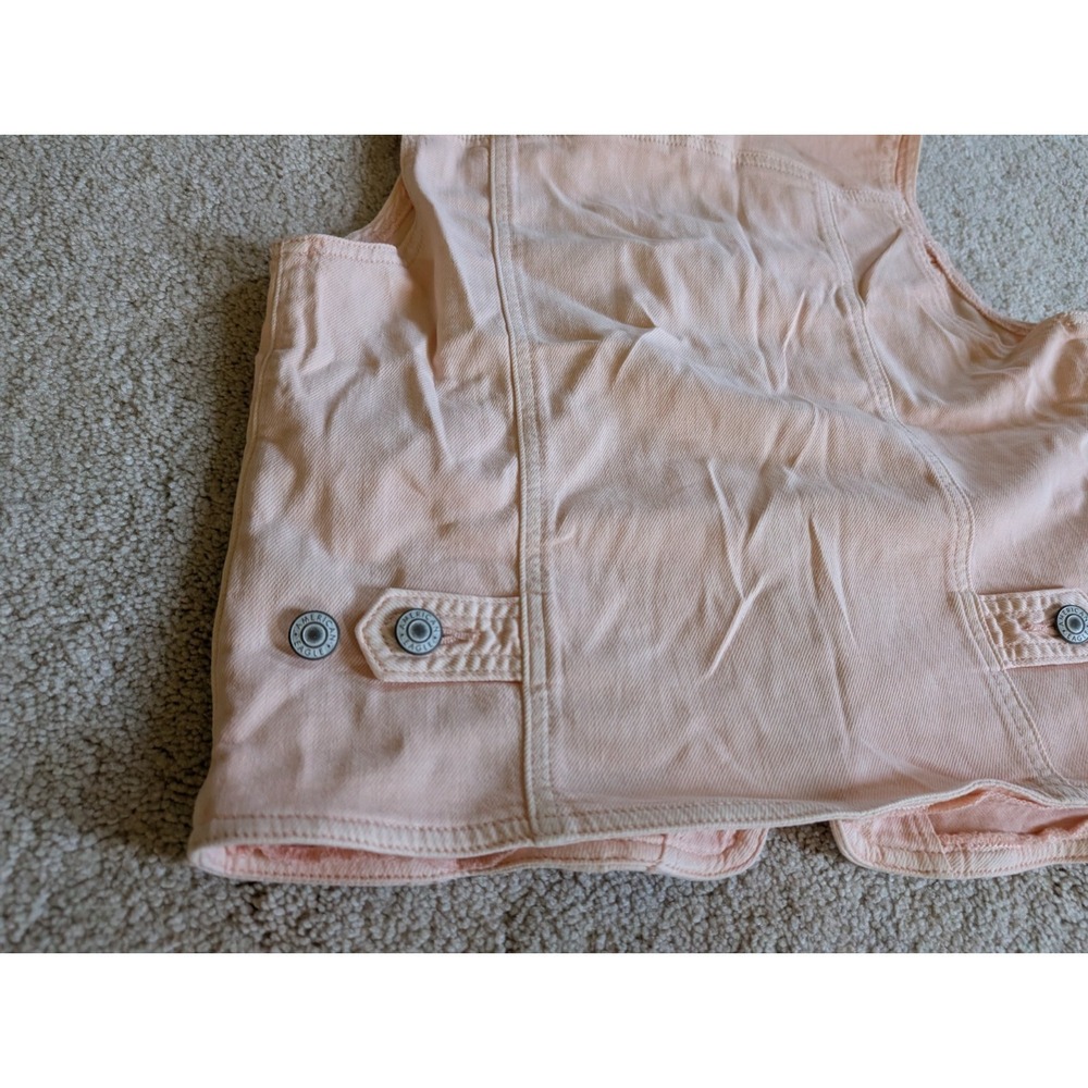 American Eagle Womens Small Denim Jacket Vest Full Zip NWT Biker Trucker Light - Picture 11 of 13